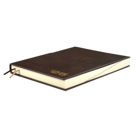 Dated 2025 diary, Escalada, A5+ 176 sheets, integral cover, artificial leather, foil embroidery, liesse, block 80 g/m2, brown-1