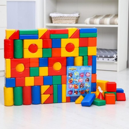 A set of colored cubes "Krosh and Hedgehog", 72 elements, Smeshariki-2