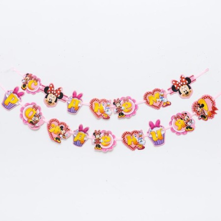 Garland on the tape "Happy Birthday!", Length 270 cm, Minnie Mouse-2