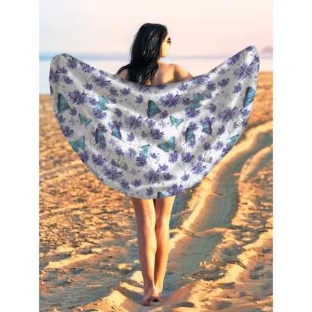 Pareo and beach rug "Field of Vasilkov", d = 150 cm