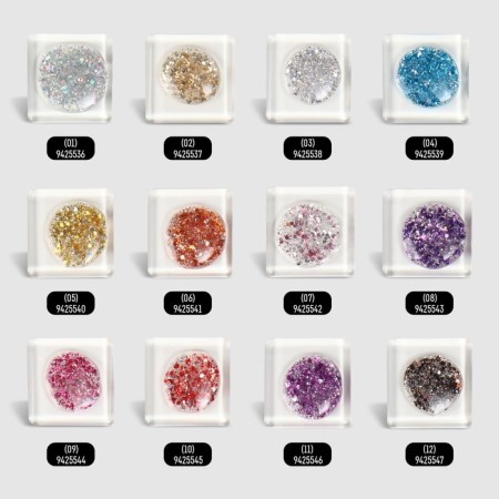 Nail varnish gel, Glitter Flash, 3 phase, 8ml, LED/UV, Transparent/Red color (10)-3