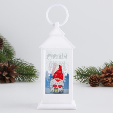 Lamp "Happy New Year", white, 12.5 x 5.7 cm-1