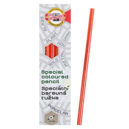 Unstopped pencil 4.3 mm, koh-i-noor 3263/1 on glass, metal, plastic, red, l = 175 mm