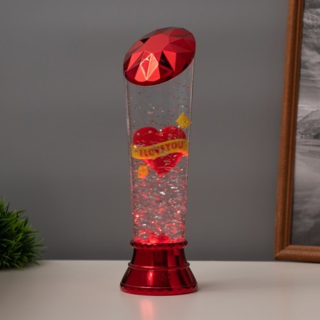 Lava LABE "Heart" LED 3HAAA, USB red 6.5x6.5x23.7cm-4