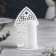 Click "House with Cup" metal per candle, 6.7x10x13.5 cm, white