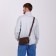 Male bag over the shoulder, artificial leather, brown color