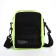 Young youth bag with zipper, 1 outer pocket, black/green color