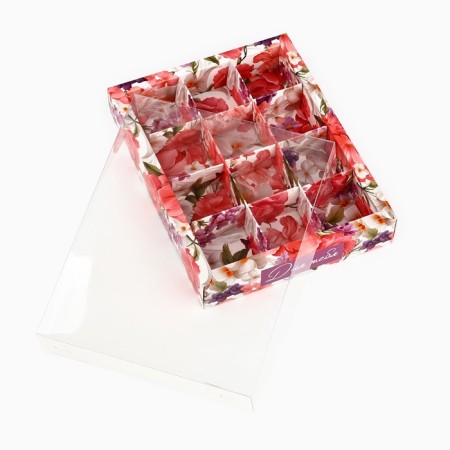 Box for 12 sweets with cells “For you”, 14.5 x 18.5 x 3 cm-4