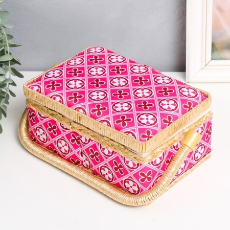 Casket for needlework "Geometry in colors" Pink 9.5x19.5x13 cm-5