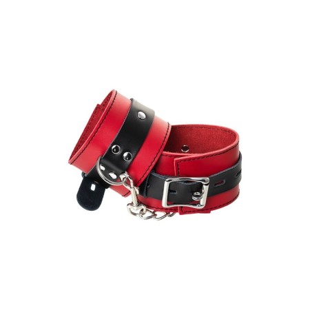 Handcuffs Toyfa Theater, leather, 23 cm, red-1