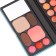 A set of decorative cosmetics (highlighter, blush, glitter, eye shadow, lipstick)