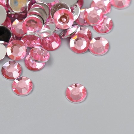 Decor for creativity plastic "Rhinestones. Light pink" set 300 pcs d = 0.8 cm