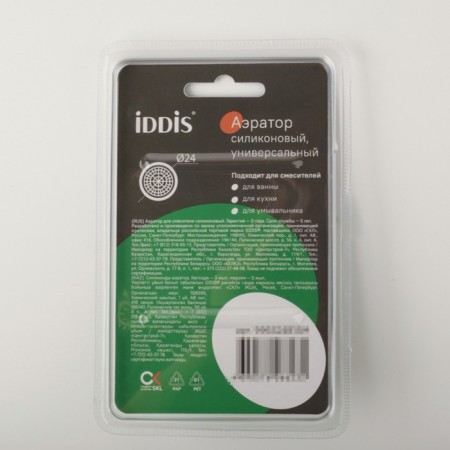 IDDIS 996S24B1SM, external thread, d = 24 mm, silicone, chrome-6