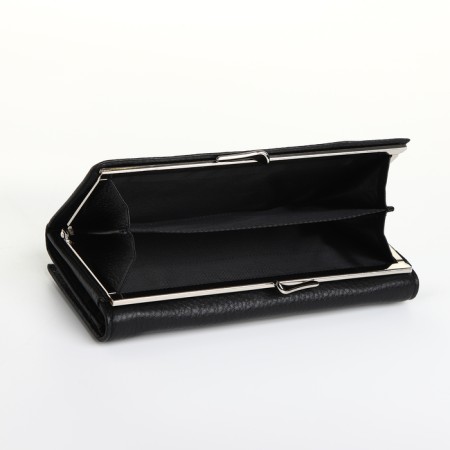 Women's wallet on a magnet, black color-3