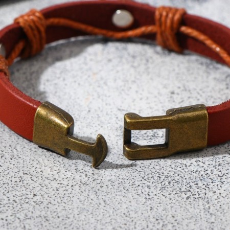Bracelet Skin "Skull" is small, with bones, the color is light brown with black gold, 8 cm-2