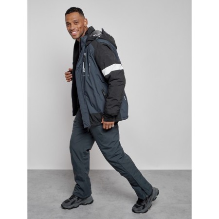 Male winter ski costume, size 48, dark gray color-16