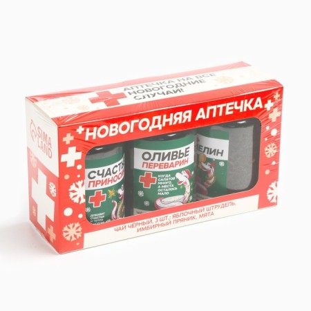 New Year! A set of tea "New Year phase", tastes: pear, ginger, mint, 150 g (3 pcs. X 50 g).-6