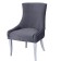 Chair "Marzio", velor fabric, Molding Nickel, support of the white array, Gray color