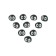 Decoration on the car panel, "surprised eyes" set 10 pcs