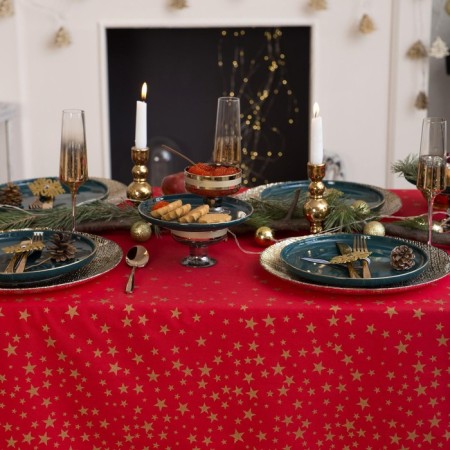 Gold Stars 149x300 +/- 3cm tablecloth tablecloth, 100% cotton, 190 g/m2-9