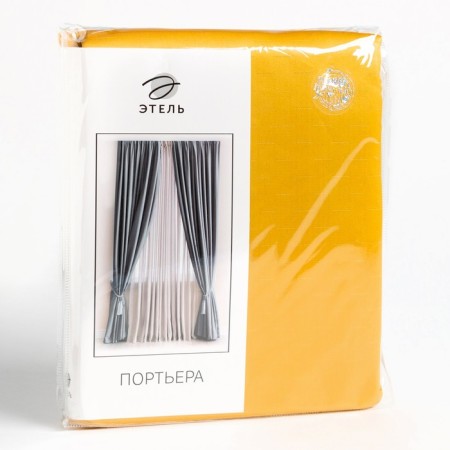 Curtain curtain Ethel "strokes", yellow color, on a curtain tape 250x265 cm, 100% p/e-4