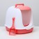 Closed toilet with a scoop, 47 x 40 x 39 cm, white-pink