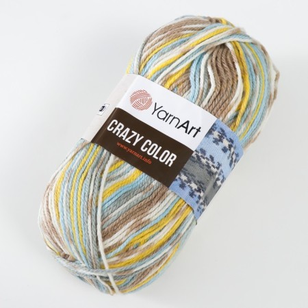 Yarn "Crazy Color" 25% wool, 75% acrylic 260m/100g (180 yellow-gol-bezh)-1
