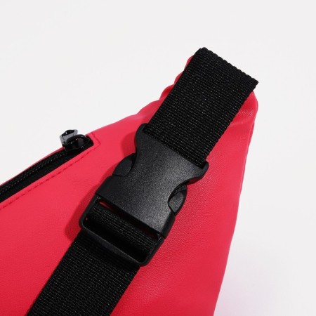 Lightning waist bag, external pocket, fuchsia color-3