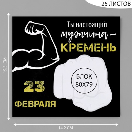 Magnet with a block for the records "You are a real man - flint" 15.3x14.2 cm-1