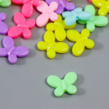 Beads for creativity plastic "Flat butterfly. Pastel colors" set of 15 g 1.3 cm-1