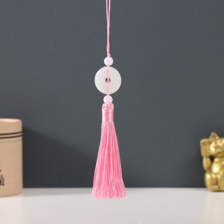 Textile suspension, plastic "Jade pendant" Pink 1x2.5x12.5 cm