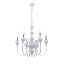 Bergamamo chandelier 6he14 40w is white-chromium 60x60x97 cm