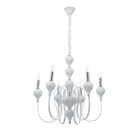 Bergamamo chandelier 6he14 40w is white-chromium 60x60x97 cm