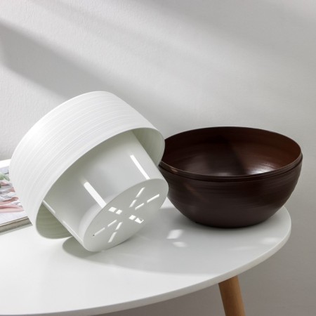 Pot for flowers "Japan", 3 l, the color is white-one-one-brown-2