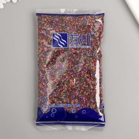 Glass 9/0 "Cylinders. Melange. Twilight" metallic 450 g-3