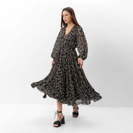 Women's dress with Mist Midi belt, size 46, black-1