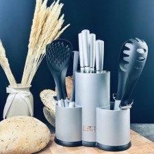 Set of knives and kitchen accessories Lenardi, on a stand, 12 items