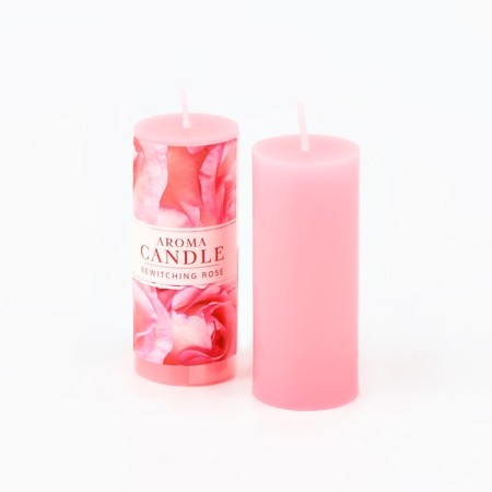 Aromatic candle column, rose, 3 x 7.5 cm.-2