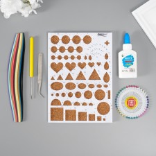 A set of quilling tools (170 half..0.0.5 cm, glue, needles, ruler, tweezers, in.D./sq.) 21x30cm