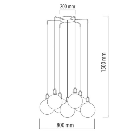 Chase "Chrys", size 80x150x80 cm, 35W 7xled IP 20-4