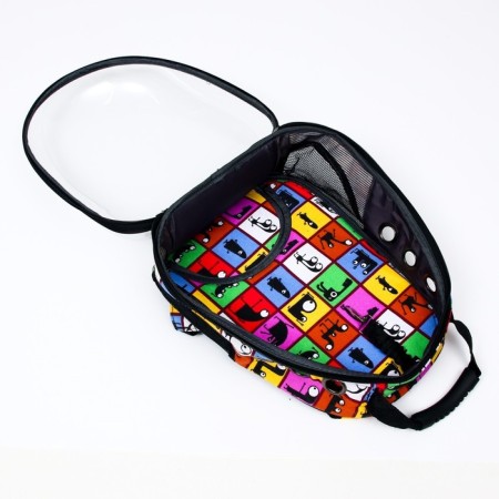 A backpack for carrying cats and dogs "eyes", transparent, 31 x 28 x 42 cm-6