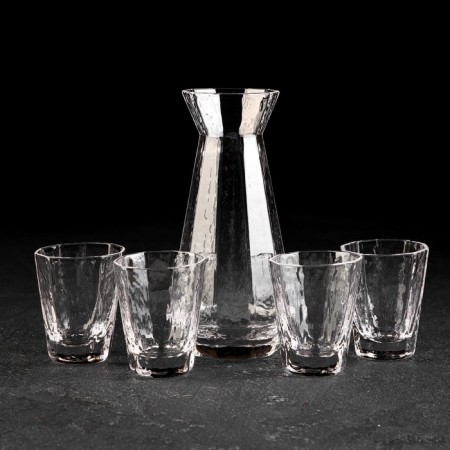 Set for drinks made of glass "India", 5 items: Capherine 300 ml, 4 cups 70 ml