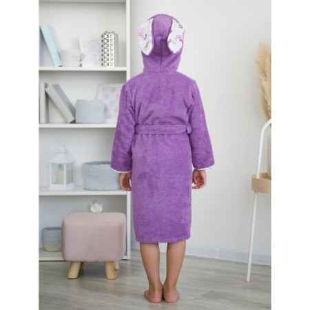 Terry robe of children's "ears", size 32, color Lilac-2