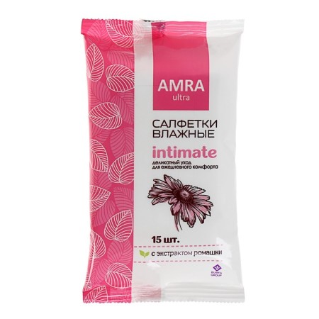Wet Amra napkins, for intimate hygiene, female, 15 pcs.