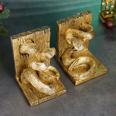 Stopper for the books "Snake" gold 25x12x16cm-4
