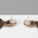 Earrings Metal "Lady" waves, olive color in gold