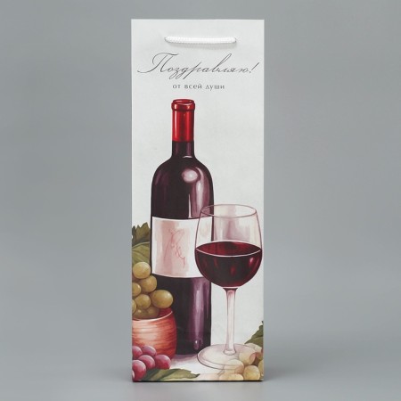 Gift package for a bottle, packaging, “with all my heart”, 36 x 13 x 10 cm-3