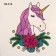 Tattoo on the body color "Unicorn in flowers" 6x6 cm