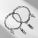 Bracelets "Demetrons" skate with keys, blue pink color in silver, 17 size