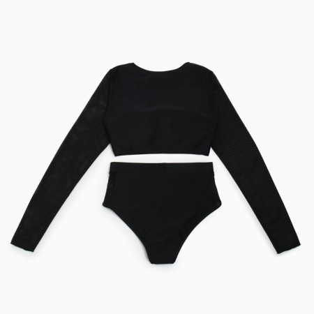 Separate female swimsuit with long sleeves minku black color, size 44-7